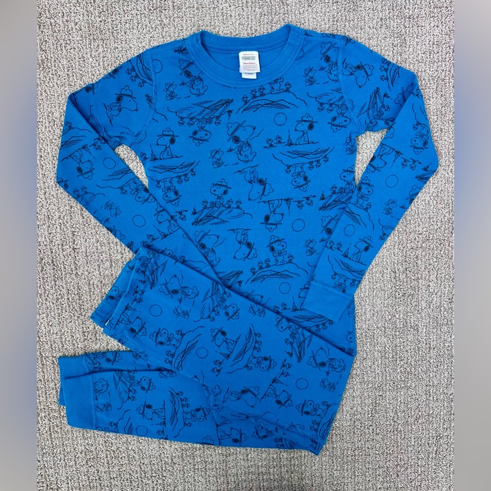 Hanna Andersson x Peanuts long John pajamas, sz 150 (US 12)